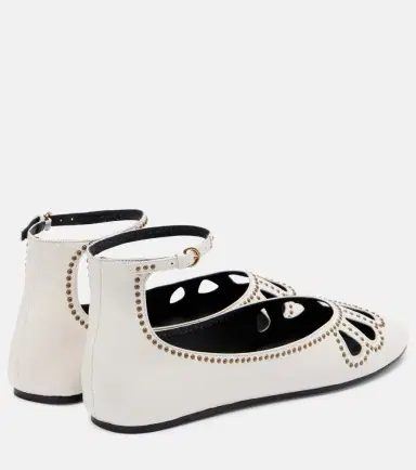 Isabel Marant Bloris studded cutout leather ballet flats | Thumbnail 4 Isabel Marant Bloris studded cutout leather ballet flats | Thumbnail 4