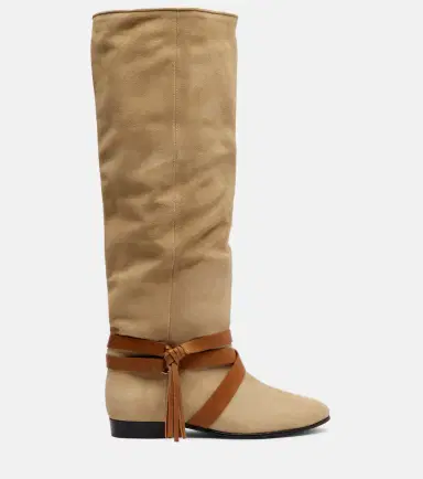 Isabel Marant Silmon leather-trimmed suede knee-high boots | Thumbnail 2 Isabel Marant Silmon leather-trimmed suede knee-high boots | Thumbnail 2