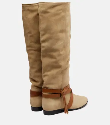 Isabel Marant Silmon leather-trimmed suede knee-high boots | Thumbnail 3 Isabel Marant Silmon leather-trimmed suede knee-high boots | Thumbnail 3