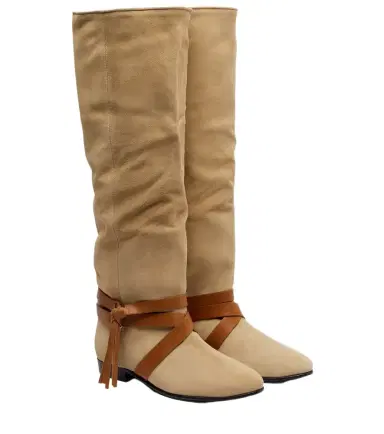 Isabel Marant Silmon leather-trimmed suede knee-high boots | Thumbnail 1 Isabel Marant Silmon leather-trimmed suede knee-high boots | Thumbnail 1