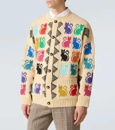 Valentino Jacquard virgin wool cardigan | Thumbnail 4 Valentino Jacquard virgin wool cardigan | Thumbnail 4
