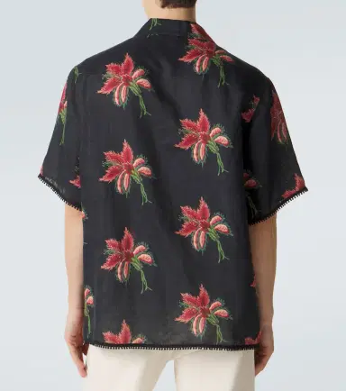 Valentino Floral lace-trimmed linen bowling shirt | Thumbnail 6 Valentino Floral lace-trimmed linen bowling shirt | Thumbnail 6