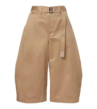 Sacai Belted cropped cotton barrel-leg pants | Thumbnail 1 Sacai Belted cropped cotton barrel-leg pants | Thumbnail 1
