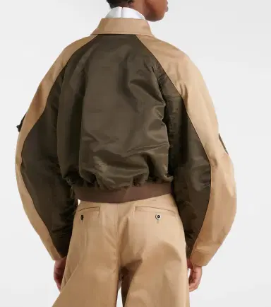 Sacai Cropped cotton chino and twill blouson jacket | Thumbnail 3 Sacai Cropped cotton chino and twill blouson jacket | Thumbnail 3