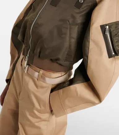 Sacai Cropped cotton chino and twill blouson jacket | Thumbnail 6 Sacai Cropped cotton chino and twill blouson jacket | Thumbnail 6