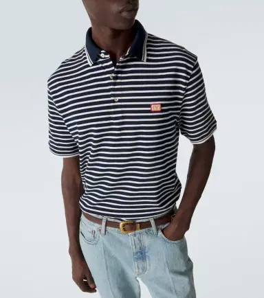 Valentino VLogo striped cotton polo shirt | Thumbnail 5 Valentino VLogo striped cotton polo shirt | Thumbnail 5