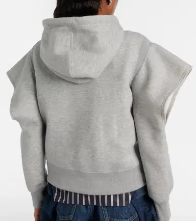 Sacai Cutout cotton-blend fleece hoodie | Thumbnail 3 Sacai Cutout cotton-blend fleece hoodie | Thumbnail 3