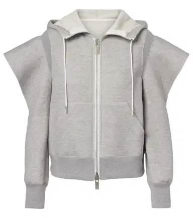 Sacai Cutout cotton-blend fleece hoodie | Thumbnail 1 Sacai Cutout cotton-blend fleece hoodie | Thumbnail 1