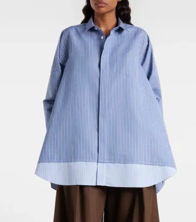 Sacai Striped oversized cotton-blend shirt | Thumbnail 4 Sacai Striped oversized cotton-blend shirt | Thumbnail 4