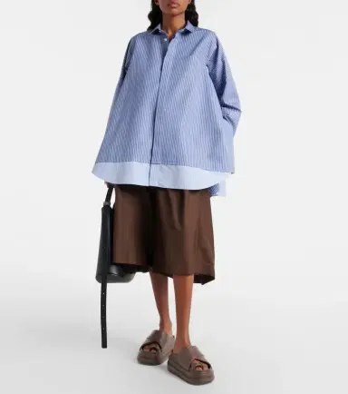 Sacai Striped oversized cotton-blend shirt | Thumbnail 5 Sacai Striped oversized cotton-blend shirt | Thumbnail 5