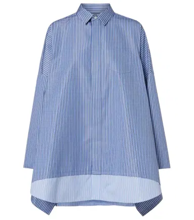 Sacai Striped oversized cotton-blend shirt | Thumbnail 1 Sacai Striped oversized cotton-blend shirt | Thumbnail 1