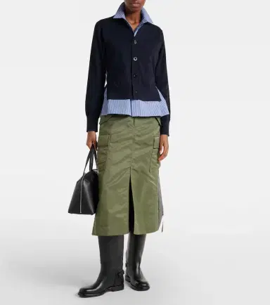 Sacai Layered striped cotton cardigan | Thumbnail 3 Sacai Layered striped cotton cardigan | Thumbnail 3