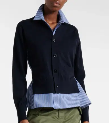Sacai Layered striped cotton cardigan | Thumbnail 6 Sacai Layered striped cotton cardigan | Thumbnail 6