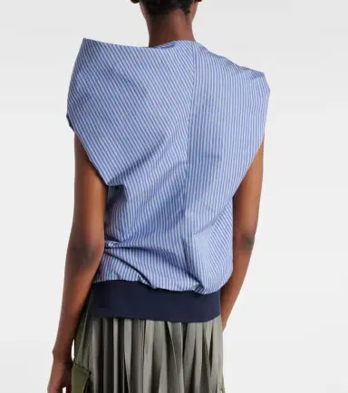 Sacai Striped cotton-blend top | Thumbnail 2 Sacai Striped cotton-blend top | Thumbnail 2