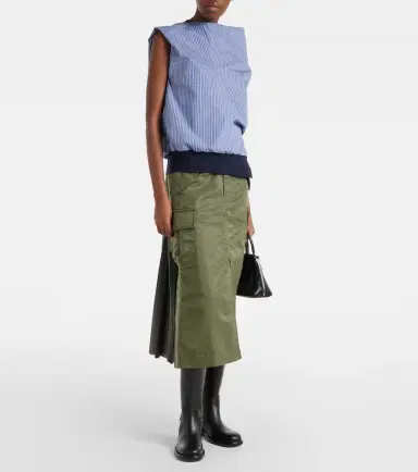 Sacai Striped cotton-blend top | Thumbnail 3 Sacai Striped cotton-blend top | Thumbnail 3