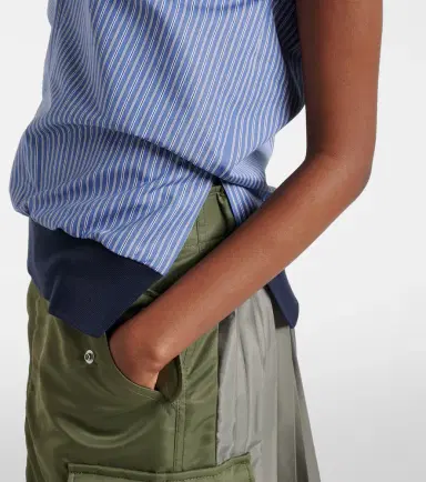 Sacai Striped cotton-blend top | Thumbnail 4 Sacai Striped cotton-blend top | Thumbnail 4