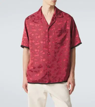 Valentino Cherryfic jacquard bowling shirt | Thumbnail 2 Valentino Cherryfic jacquard bowling shirt | Thumbnail 2