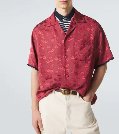 Valentino Cherryfic jacquard bowling shirt | Thumbnail 4 Valentino Cherryfic jacquard bowling shirt | Thumbnail 4