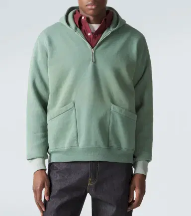 A.PRESSE A. Presse Vintage cotton jersey half-zip hoodie | Thumbnail 3 A.PRESSE A. Presse Vintage cotton jersey half-zip hoodie | Thumbnail 3