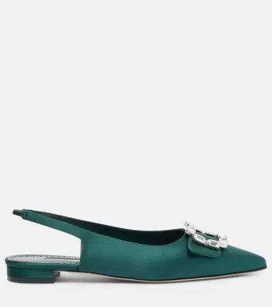 Manolo Blahnik Mayjou satin slingback flats | Thumbnail 2 Manolo Blahnik Mayjou satin slingback flats | Thumbnail 2