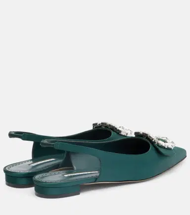 Manolo Blahnik Mayjou satin slingback flats | Thumbnail 3 Manolo Blahnik Mayjou satin slingback flats | Thumbnail 3