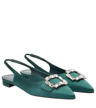 Manolo Blahnik Mayjou satin slingback flats | Thumbnail 1 Manolo Blahnik Mayjou satin slingback flats | Thumbnail 1