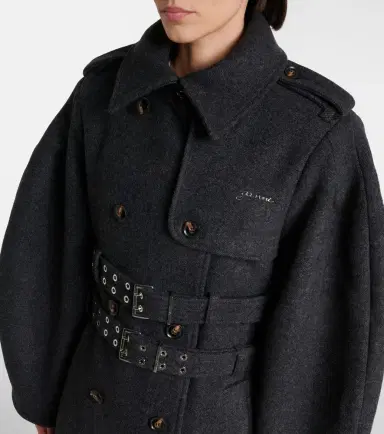 Ganni Belted wool and cashmere-blend coat | Thumbnail 2 Ganni Belted wool and cashmere-blend coat | Thumbnail 2