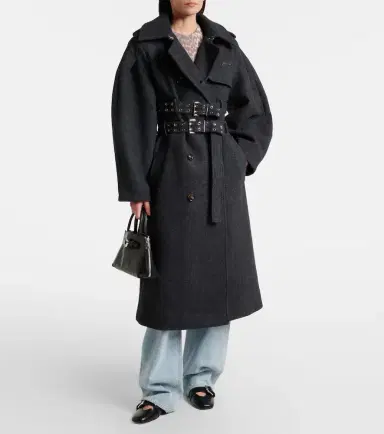 Ganni Belted wool and cashmere-blend coat | Thumbnail 3 Ganni Belted wool and cashmere-blend coat | Thumbnail 3
