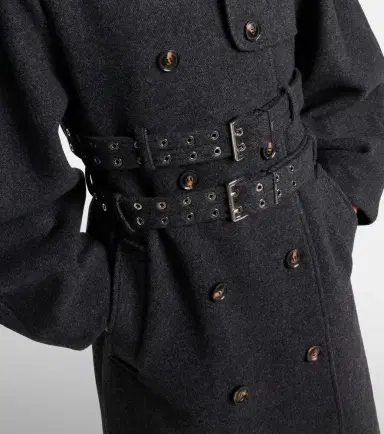 Ganni Belted wool and cashmere-blend coat | Thumbnail 4 Ganni Belted wool and cashmere-blend coat | Thumbnail 4