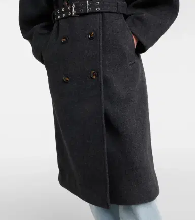 Ganni Belted wool and cashmere-blend coat | Thumbnail 5 Ganni Belted wool and cashmere-blend coat | Thumbnail 5