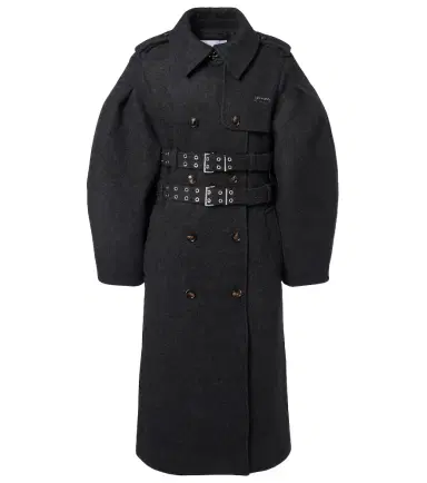 Ganni Belted wool and cashmere-blend coat | Thumbnail 1 Ganni Belted wool and cashmere-blend coat | Thumbnail 1