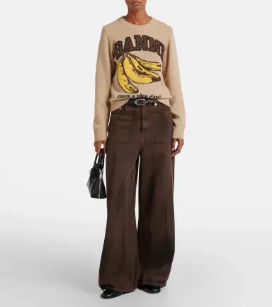 Ganni Logo intarsia sweater | Thumbnail 4 Ganni Logo intarsia sweater | Thumbnail 4