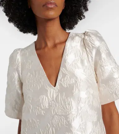 Ganni Floral satin cloqué minidress | Thumbnail 2 Ganni Floral satin cloqué minidress | Thumbnail 2