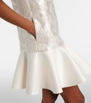 Ganni Floral satin cloqué minidress | Thumbnail 3 Ganni Floral satin cloqué minidress | Thumbnail 3