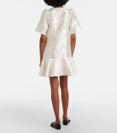 Ganni Floral satin cloqué minidress | Thumbnail 5 Ganni Floral satin cloqué minidress | Thumbnail 5