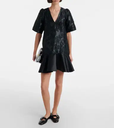 Ganni Satin cloqué minidress | Thumbnail 3 Ganni Satin cloqué minidress | Thumbnail 3