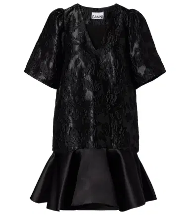 Ganni Satin cloqué minidress | Thumbnail 1 Ganni Satin cloqué minidress | Thumbnail 1