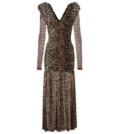 Ganni Leopard-print cloqué maxi dress | Thumbnail 1 Ganni Leopard-print cloqué maxi dress | Thumbnail 1