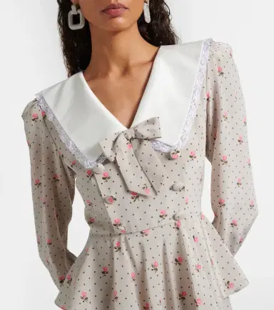 Alessandra Rich Floral polka-dot silk midi dress | Thumbnail 2 Alessandra Rich Floral polka-dot silk midi dress | Thumbnail 2