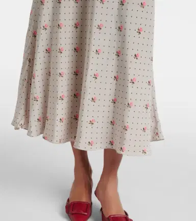 Alessandra Rich Floral polka-dot silk midi dress | Thumbnail 6 Alessandra Rich Floral polka-dot silk midi dress | Thumbnail 6