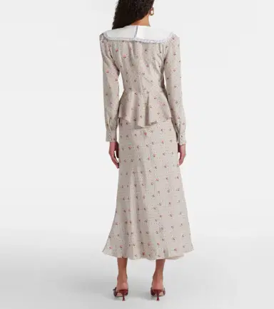 Alessandra Rich Floral polka-dot silk midi dress | Thumbnail 7 Alessandra Rich Floral polka-dot silk midi dress | Thumbnail 7