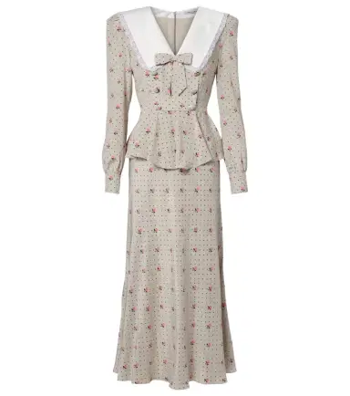 Alessandra Rich Floral polka-dot silk midi dress | Thumbnail 1 Alessandra Rich Floral polka-dot silk midi dress | Thumbnail 1