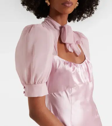 Alessandra Rich Tie-neck silk satin gown | Thumbnail 2 Alessandra Rich Tie-neck silk satin gown | Thumbnail 2