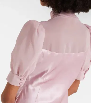 Alessandra Rich Tie-neck silk satin gown | Thumbnail 4 Alessandra Rich Tie-neck silk satin gown | Thumbnail 4