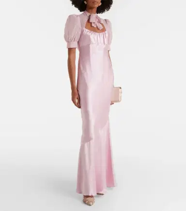 Alessandra Rich Tie-neck silk satin gown | Thumbnail 5 Alessandra Rich Tie-neck silk satin gown | Thumbnail 5