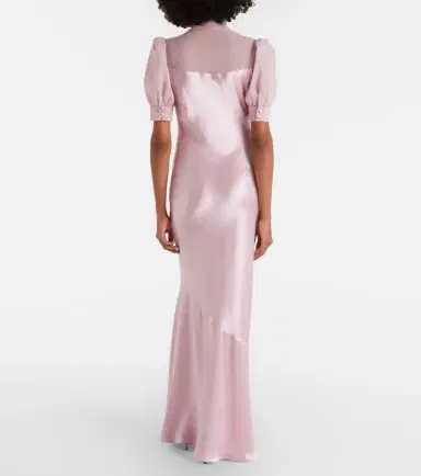 Alessandra Rich Tie-neck silk satin gown | Thumbnail 6 Alessandra Rich Tie-neck silk satin gown | Thumbnail 6