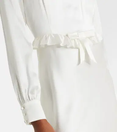 Alessandra Rich Bow-detail ruffled silk satin midi dress | Thumbnail 2 Alessandra Rich Bow-detail ruffled silk satin midi dress | Thumbnail 2