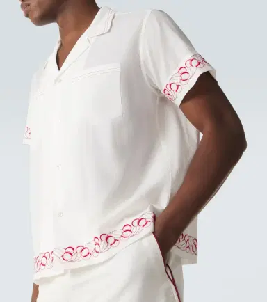 BODE Embroidered cotton poplin bowling shirt | Thumbnail 4 BODE Embroidered cotton poplin bowling shirt | Thumbnail 4