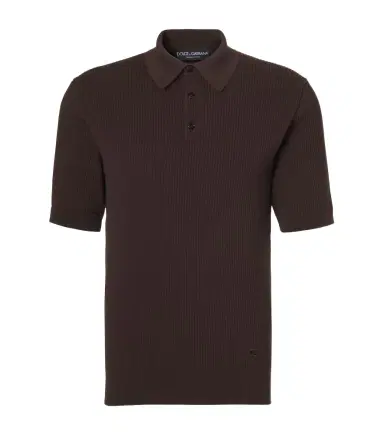 Dolce & Gabbana Ribbed-knit cotton polo sweater | Thumbnail 1 Dolce & Gabbana Ribbed-knit cotton polo sweater | Thumbnail 1