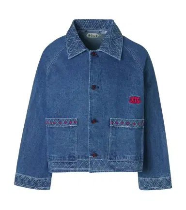 Bode Embroidered wool and cotton denim jacket | Thumbnail 1 Bode Embroidered wool and cotton denim jacket | Thumbnail 1